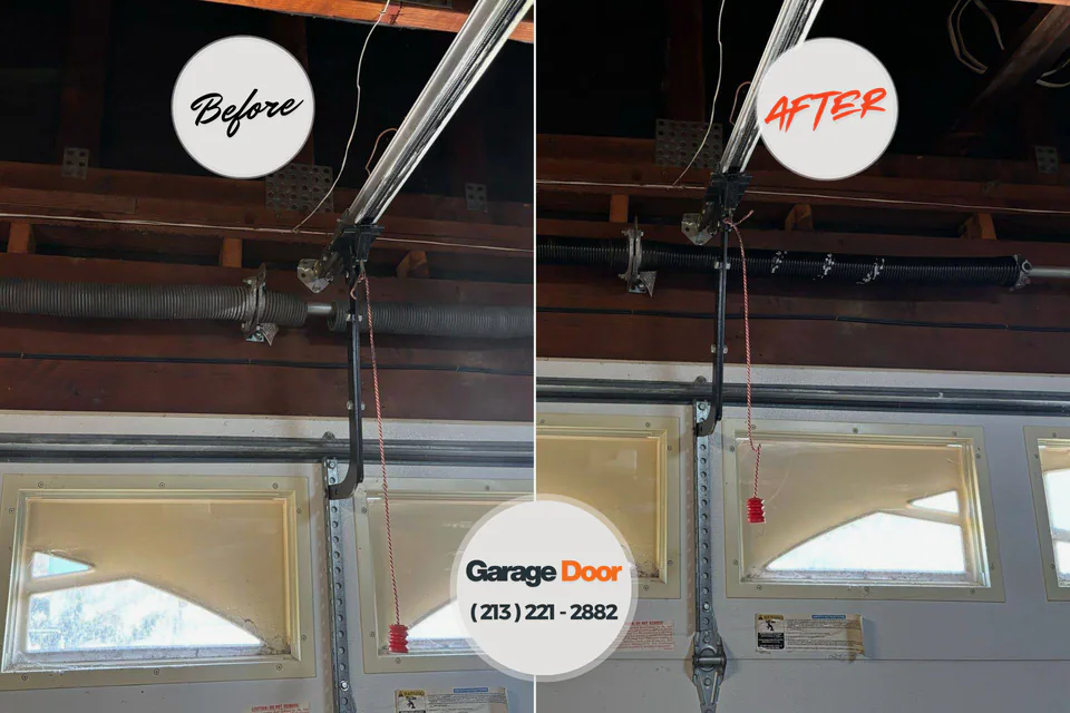 Before and after: garage door spring repair Inverness Highlands North, FL